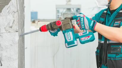 Ciocan rotopercutor cu acumulator TOTAL 42V, SDS Plus, 28 mm, kit complet