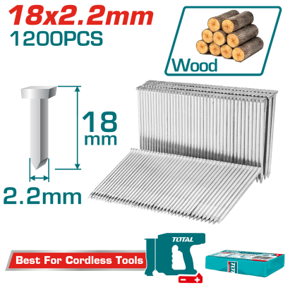Cuie TOTAL 18 mm, 2.2 mm pentru pistol pneumatic, cutie 1200 buc