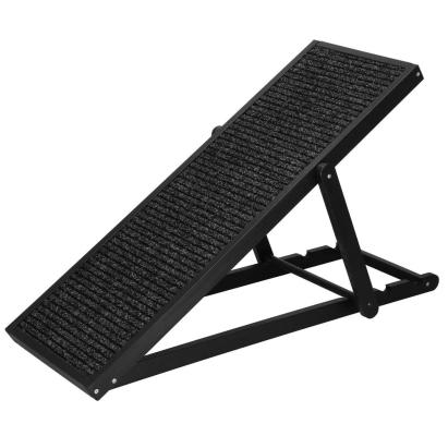 Rampa pentru caini si pisci cu 3 nivele de reglare 42-59cm, antiderapanta, lungime 103cm, negru Household NewTrend