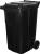 Pubelă Europlast 240 L din plastic HDPE, neagră, cu roți și capac