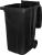 Pubelă Europlast 240 L din plastic HDPE, neagră, cu roți și capac