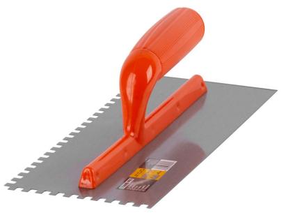 Gletieră zimțată Strend Pro Basic OrangeHand, oțel, 280x130 mm, mâner plastic