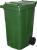 Pubelă Europlast 240L verde din plastic rezistent, cu capac și roți
