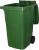 Pubelă Europlast 240L verde din plastic rezistent, cu capac și roți