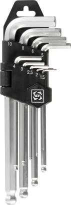 Set chei imbus lungi cu bilă Strend Pro HK0045, 9 piese (1,5–10 mm)