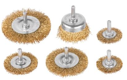 Set 6 perii de sarma ondulata cu tija pentru bormasina/polizor