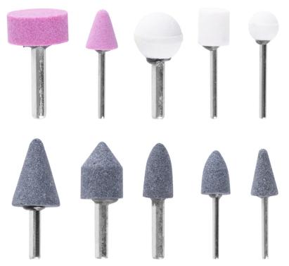 Set pietre abrazive cu tija Strend Pro RGT1010, 10 piese pentru bormasina