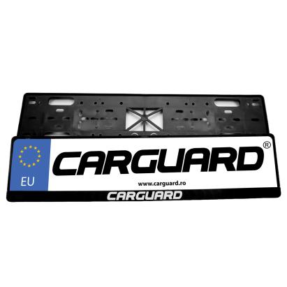 Set 2 suporți pentru număr auto Carguard, plastic flexibil, negru