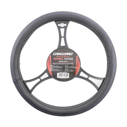 Husă volan auto Carguard PRO negru/albastru, piele ecologică, 38 cm