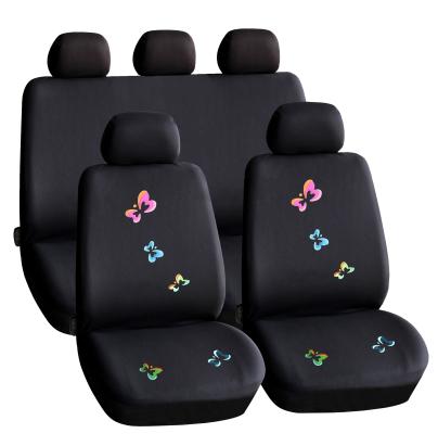 Set huse universale pentru scaune auto cu fluturi, 11 piese, negru - Carguard