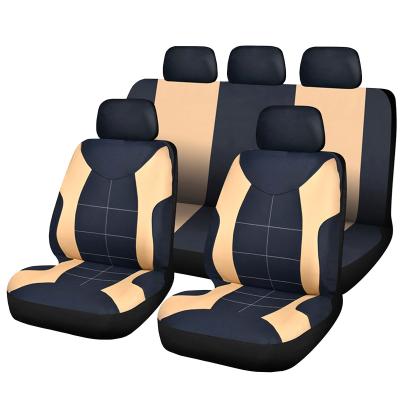 Set huse scaune auto universale Carguard Elegance, negru-bej, compatibil airbag