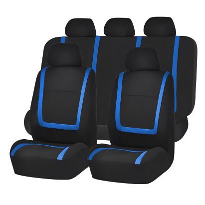 Set huse scaune auto universale Carguard negru-albastru, compatibile airbag