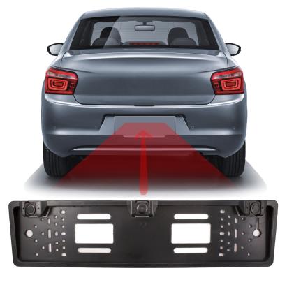 Cameră marșarier cu 2 senzori pe suport pentru număr, Carguard 12V