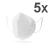 Set 5 măști de protecție FFP2 cu 5 straturi, filtrare ≥95%, CE