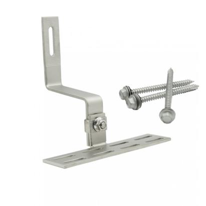 Suport reglabil din inox pentru montaj panou fotovoltaic pe acoperiș cu țiglă, tip Z