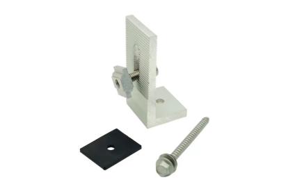 Suport tip L pentru fixare panou fotovoltaic pe acoperiș de tablă, kit complet