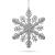 Ornament de Crăciun tip fulg/cristal de gheață argintiu cu sclipici, 29 cm