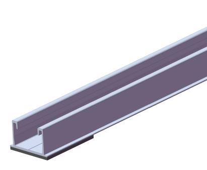 Șină din aluminiu profil P 350 cm pentru montaj panou fotovoltaic, acoperiș plat