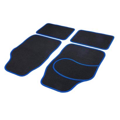 Set covorașe auto textile universale Carguard, negru-albastru, 4 bucăți