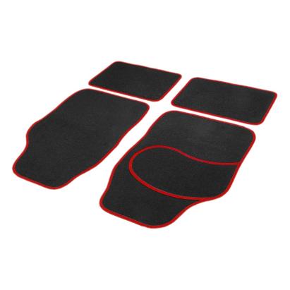 Set covorașe auto textile universale Carguard, negru-roșu, 4 piese 4 mm