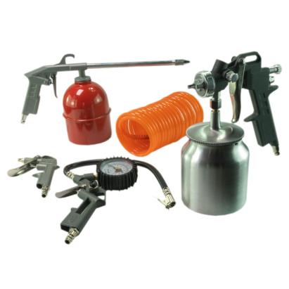 Set scule pneumatice 5 piese Carguard cu furtun spiralat 5 m