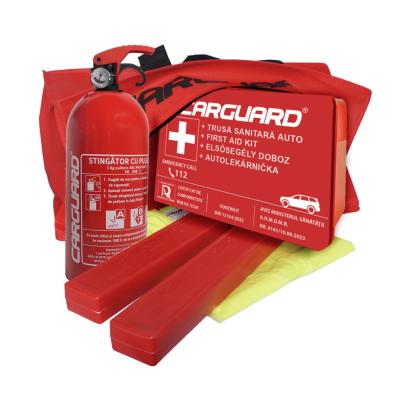 Kit siguranță auto obligatoriu RAR cu stingător 1 kg cu manometru