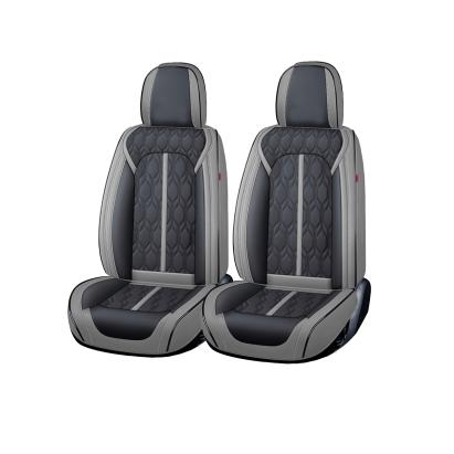 Set huse scaune auto 5 locuri Carguard Deluxe, piele eco perforată gri-negru