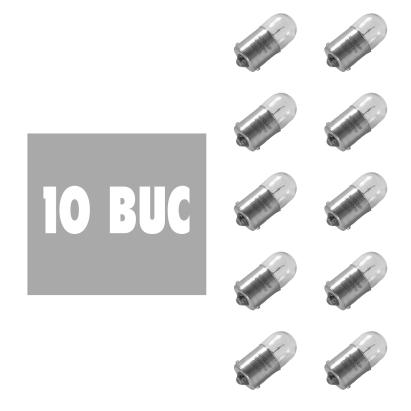 Set 10 becuri auto R5W BA15s 12V 5W, sticlă quartz, alb - Carguard