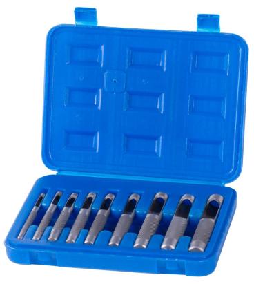 Set poansoane pentru găurit piele și cauciuc Strend Pro HP512, 9 piese 3–12 mm
