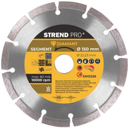 Disc diamantat segmentat Strend Pro 150 mm pentru beton, piatră și zidărie