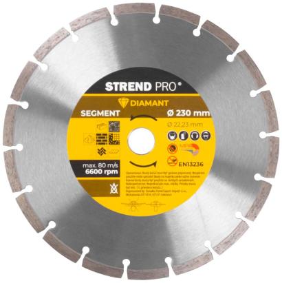 Disc diamantat segmentat Strend Pro 521A, 230 mm, pentru tăiere uscată