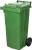 Pubelă Europlast 120L din HDPE, verde, cu roți pentru colectarea deșeurilor