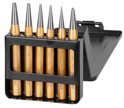 Set poansoane Strend Pro GP006D14, 6 piese, 1–4 mm, cu suport