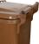 Pubelă Europlast 120 L din HDPE, maro 8014, cu roți și capac