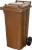 Pubelă Europlast 120 L din HDPE, maro 8014, cu roți și capac
