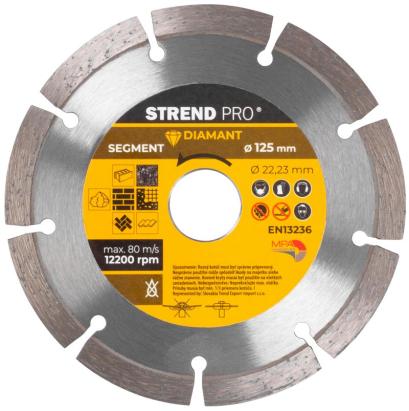 Disc diamantat segmentat Strend Pro 521A, 125 mm, pentru tăiere uscată