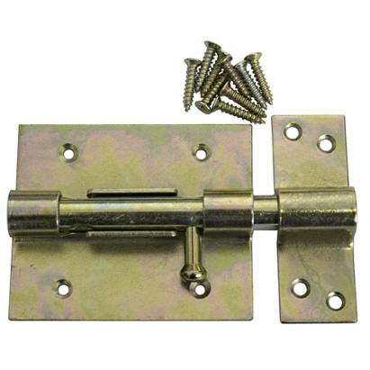 Zăvor pentru ușă T0126, 100x2 mm, galvanizat, cu șuruburi incluse