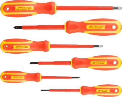 Set șurubelnițe izolate VDE 1000V Strend Pro SD0118, 6 piese (plate + Phillips)