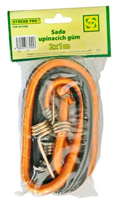 Set corzi elastice Strend Pro LB342 cu cârlige din oțel, 8 mm, 2x1 m