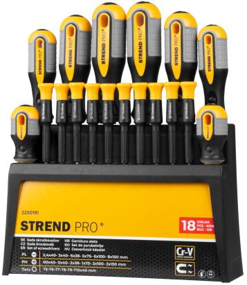 Set șurubelnițe Strend Pro SDX72-118, 18 piese, Torx, plate și Phillips