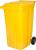 Pubelă Europlast 240 L din plastic HDPE, galbenă, cu roți și capac