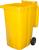 Pubelă Europlast 240 L din plastic HDPE, galbenă, cu roți și capac