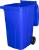 Pubelă Europlast 240L din plastic HDPE, albastră, cu roți și capac