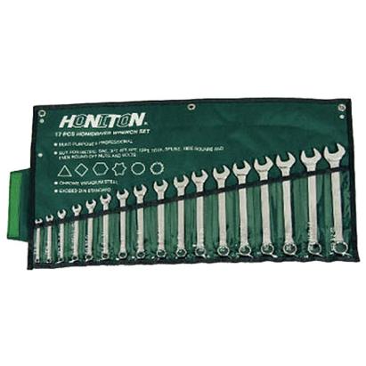 Set chei combinate Honiton 6–22 mm, 17 piese, cu husă tip rolă