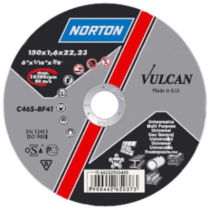 Disc abraziv Norton Vulcan A pentru metal si inox 125x6,4x22,23 mm, A30S-BF