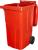 Pubelă Europlast 240 L din HDPE, roșie, cu capac și roți pentru deșeuri