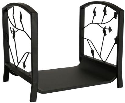 Suport pentru lemne de șemineu Homefire LH068B, metal, negru, 46x36x41 cm