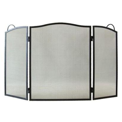 Paravan de protecție pentru șemineu FS1, 60x95 cm, negru, pliabil