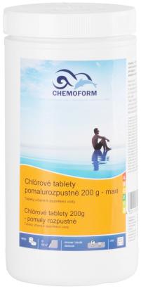 Tablete clor Chemoform 200 g, dizolvare lentă, pentru întreținere piscină, 1 kg
