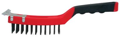 Perie de sârmă Strend Pro ComfortGrip CG385 cu răzuitor, 4 rânduri